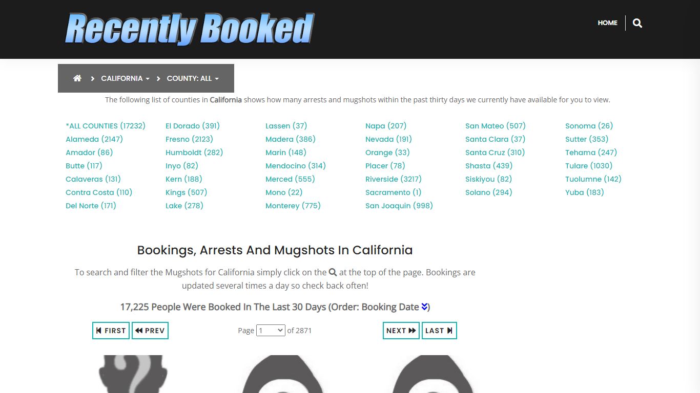 Recent bookings, Arrests, Mugshots in California - Recently Booked